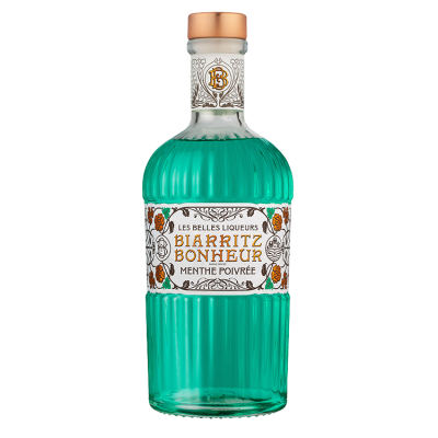 Liqueur Biarritz Bonheur (Menthe Poivrée) &quot; Les Belles Liqueurs &quot; Sugaar Distillerie 70cl - 17.5%